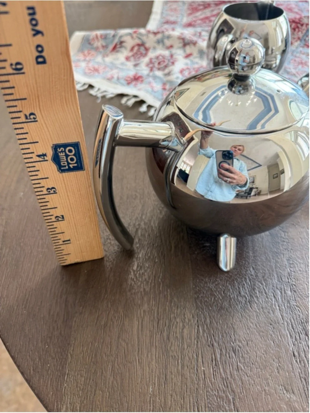 Bredemeijer Bella Crome outside stainless Steele inside. 6 pieces modern, atomic